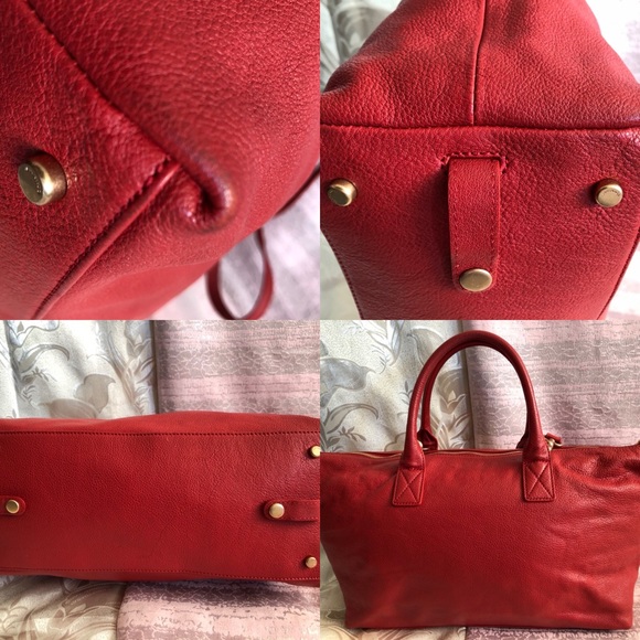 USED GENUINE LEATHER COURONNE BAG-RED - Picture 7 of 8